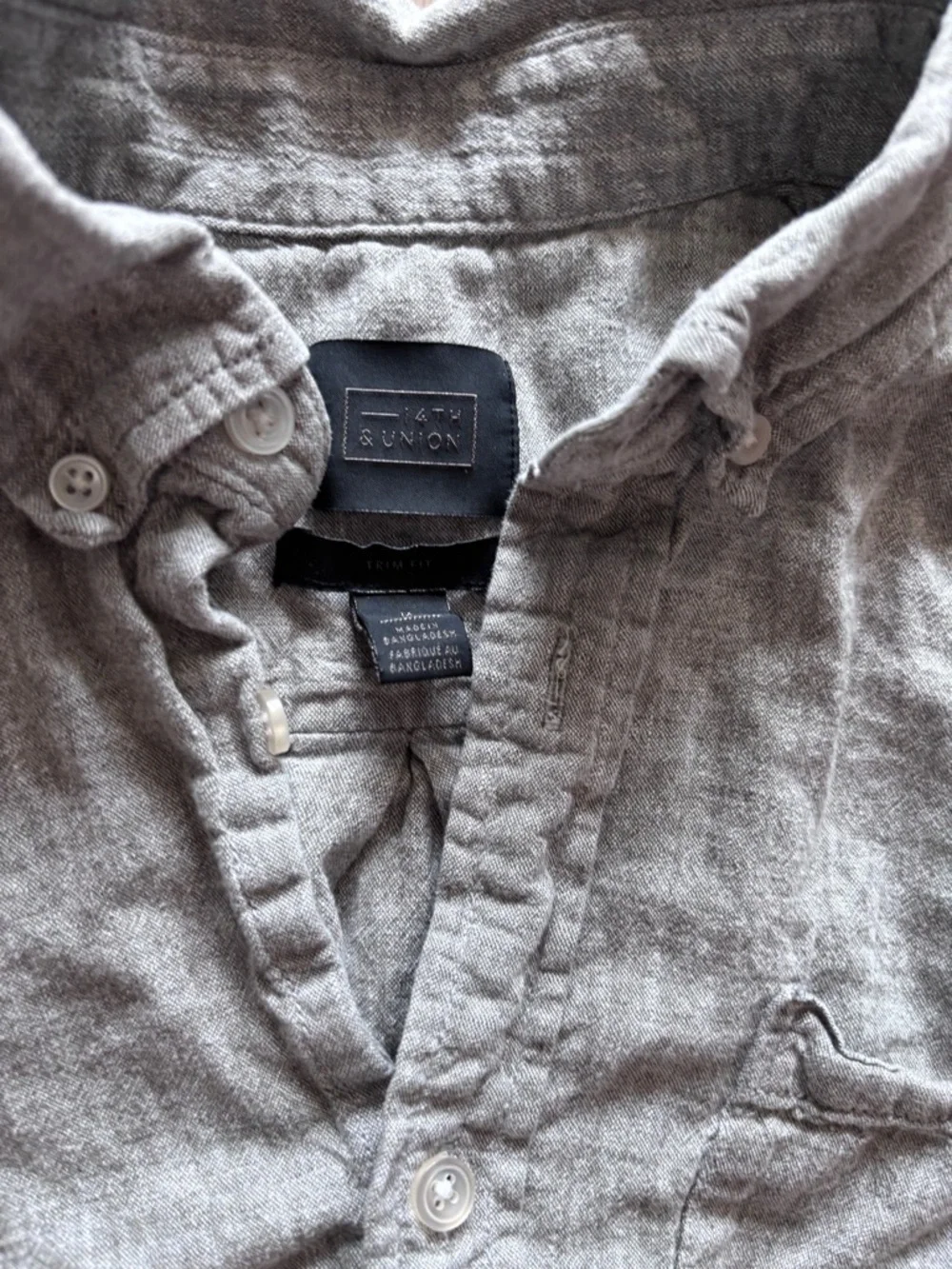 14th & Union Light Gray Short-Sleeve Button-Down Shirt